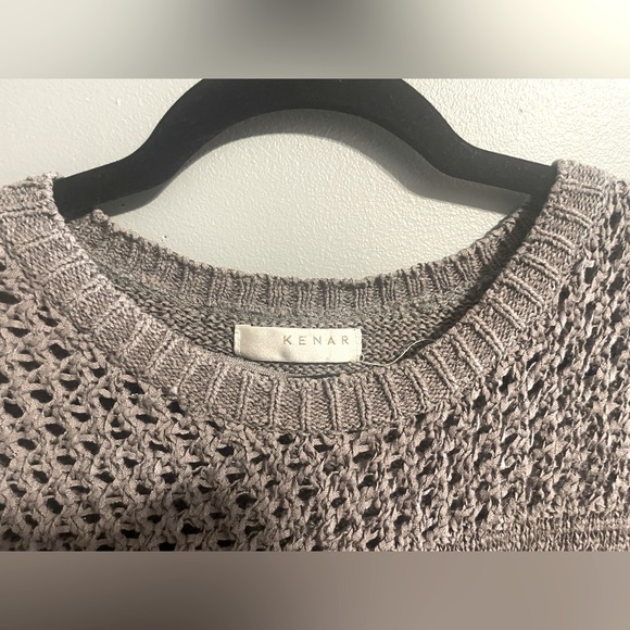 Kenar grey knit crop top with ribbing finish - Picture 4 of 7